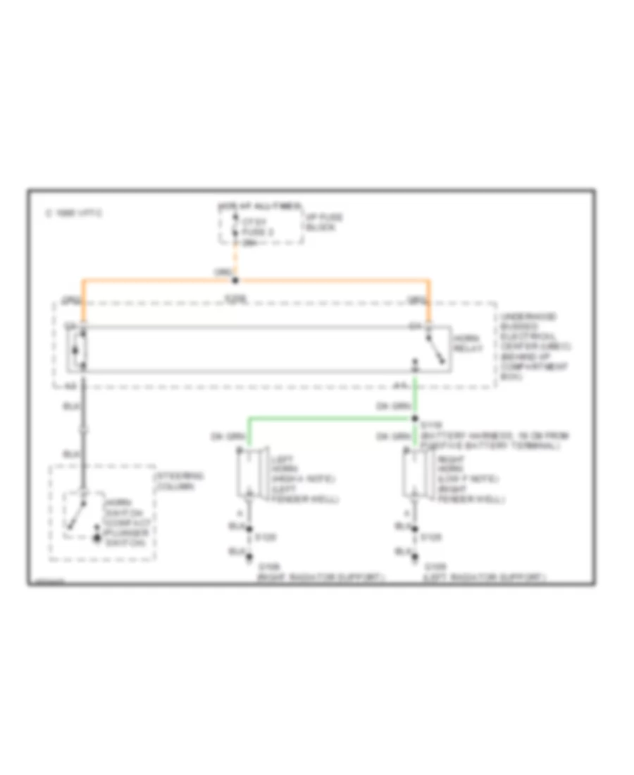 Horn Wiring Diagram for Chevrolet Blazer 1998