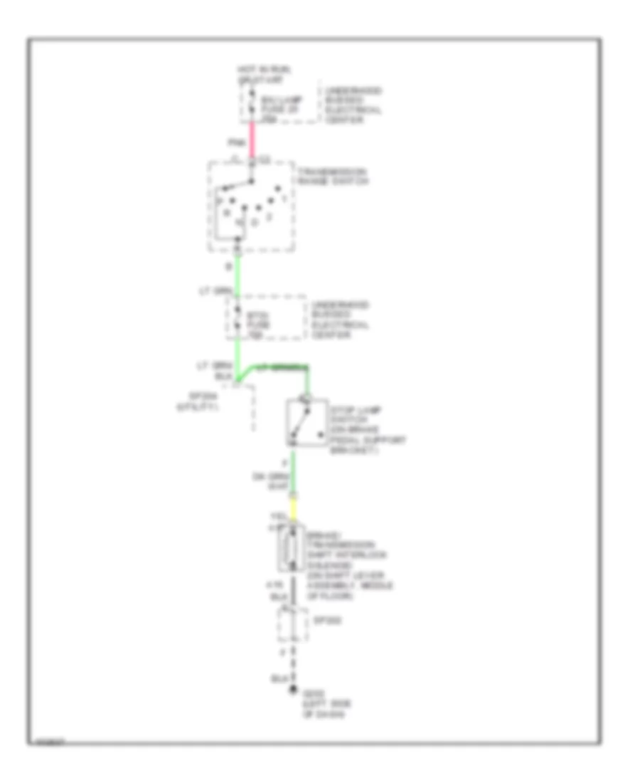 Shift Interlock Wiring Diagram with Column Shift for Chevrolet Blazer 1998