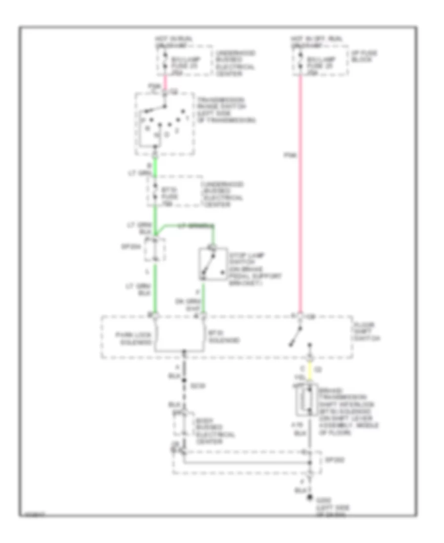 Shift Interlock Wiring Diagram, with Floor Shift for Chevrolet Blazer 1998