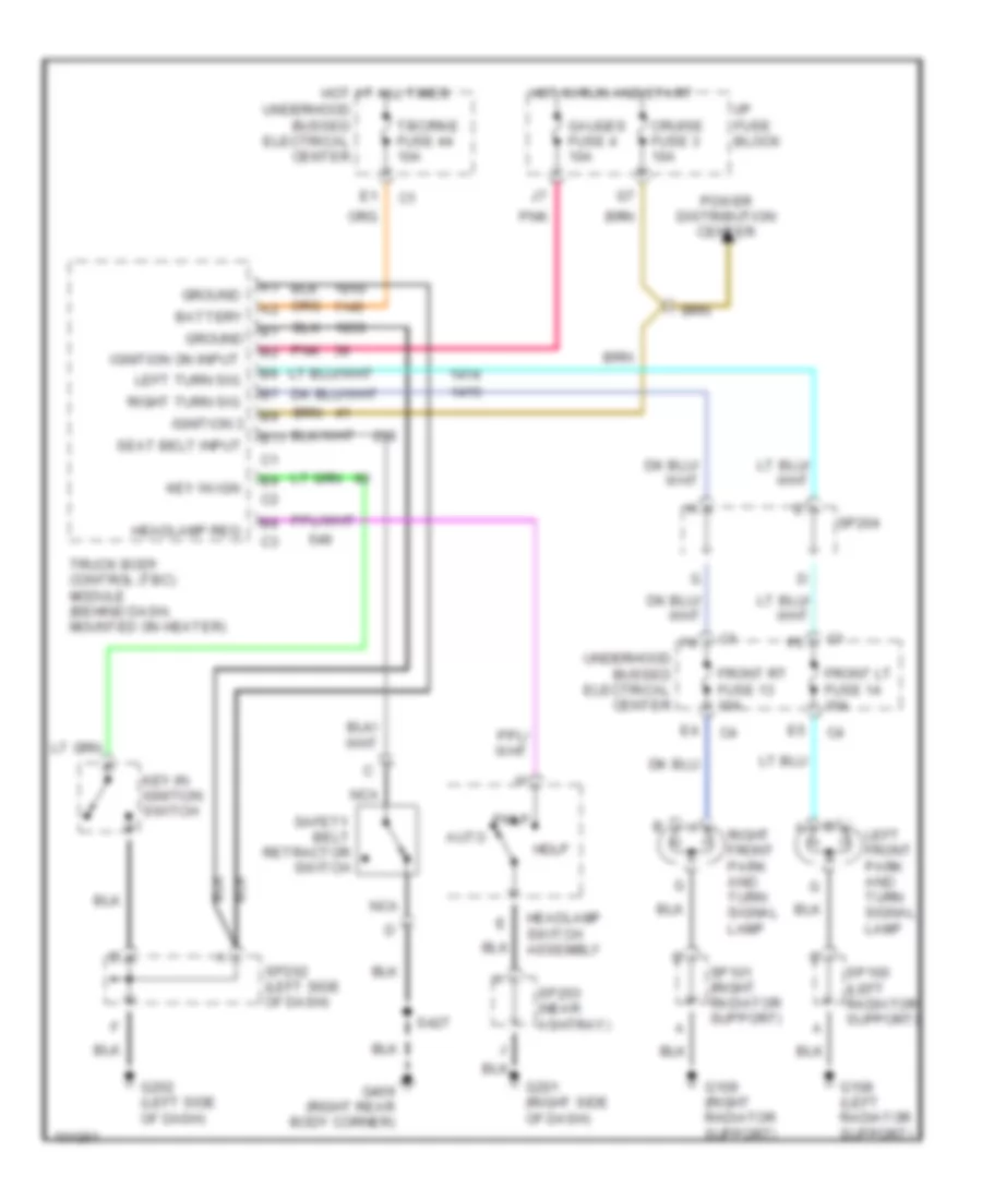 Warning System Wiring Diagrams for Chevrolet Blazer 1998