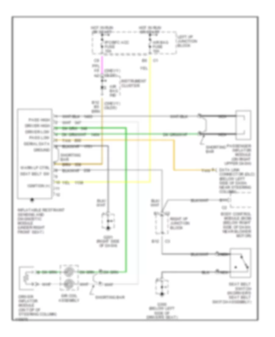 Supplemental Restraint Wiring Diagram for Chevrolet Malibu LS 1999