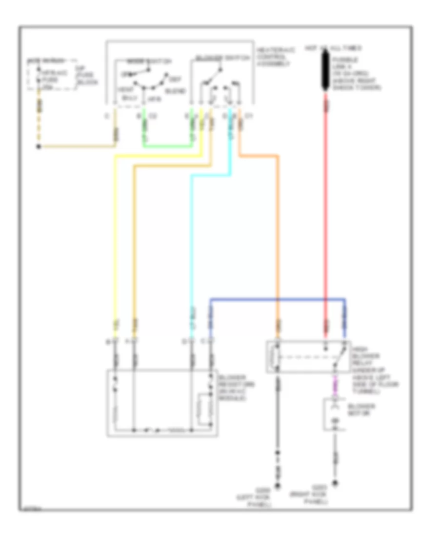 Heater Wiring Diagram for Chevrolet Camaro 1995