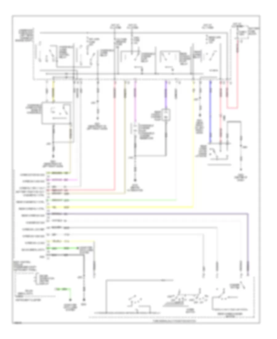 Электросхема стеклоочистителя, дворников и омывателя для Chevrolet Spark LT 2013