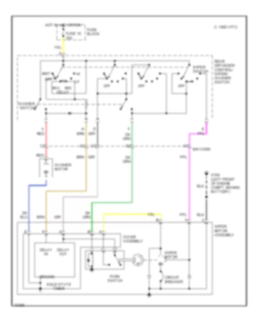 Interval WiperWasher Wiring Diagram for Chevrolet Corsica 1996
