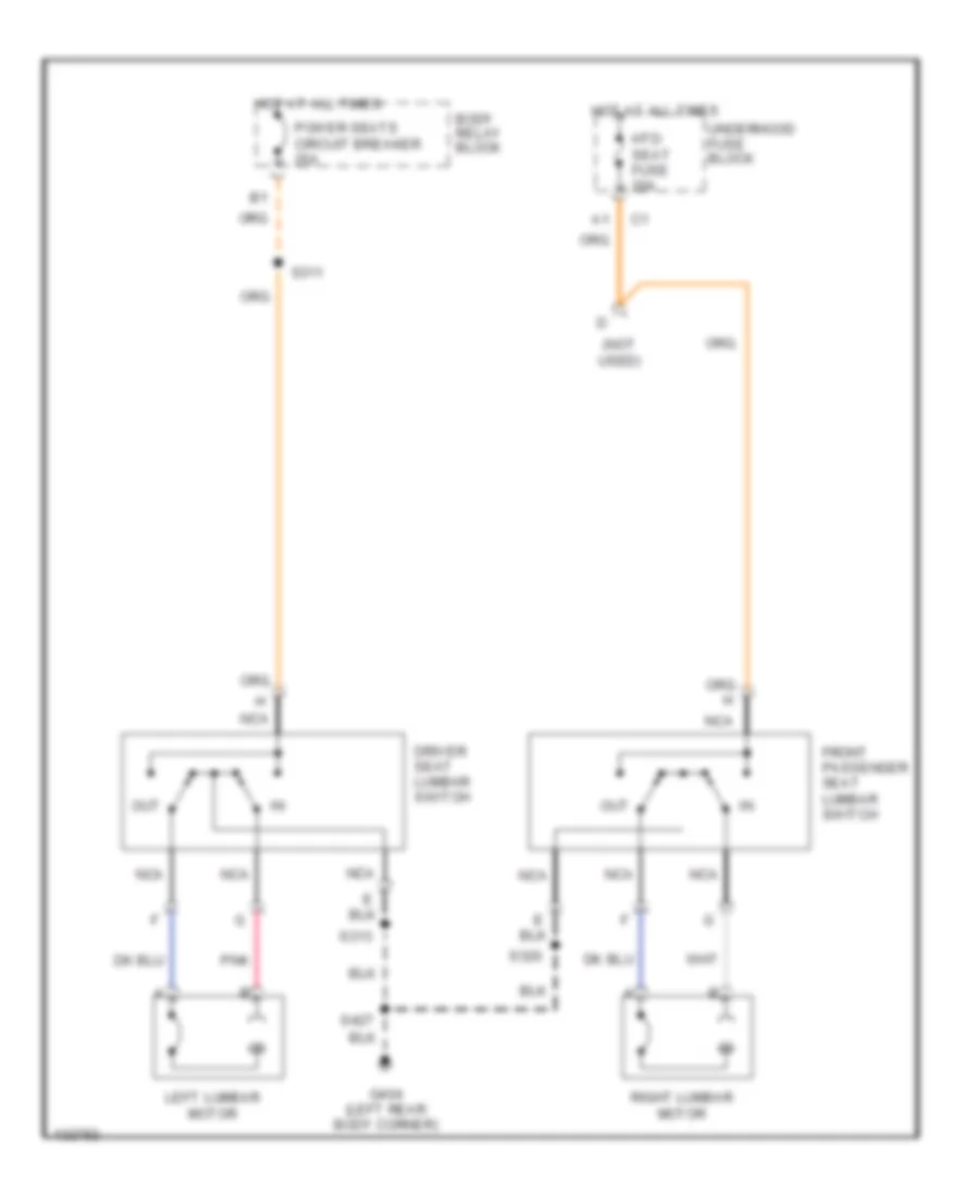 Lumbar Wiring Diagram, without Memory for Chevrolet S10 Pickup 2001