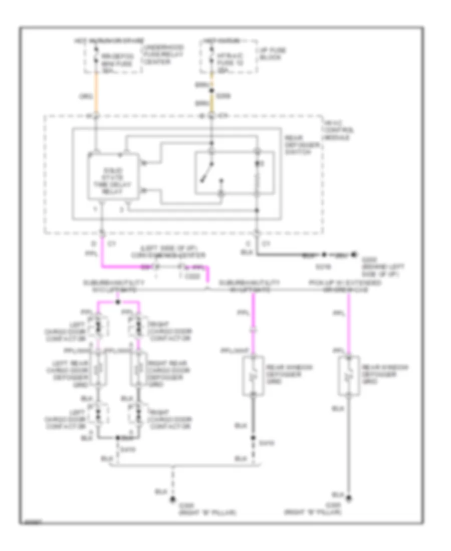 Defogger Wiring Diagram for Chevrolet Cab  Chassis C2500 1997