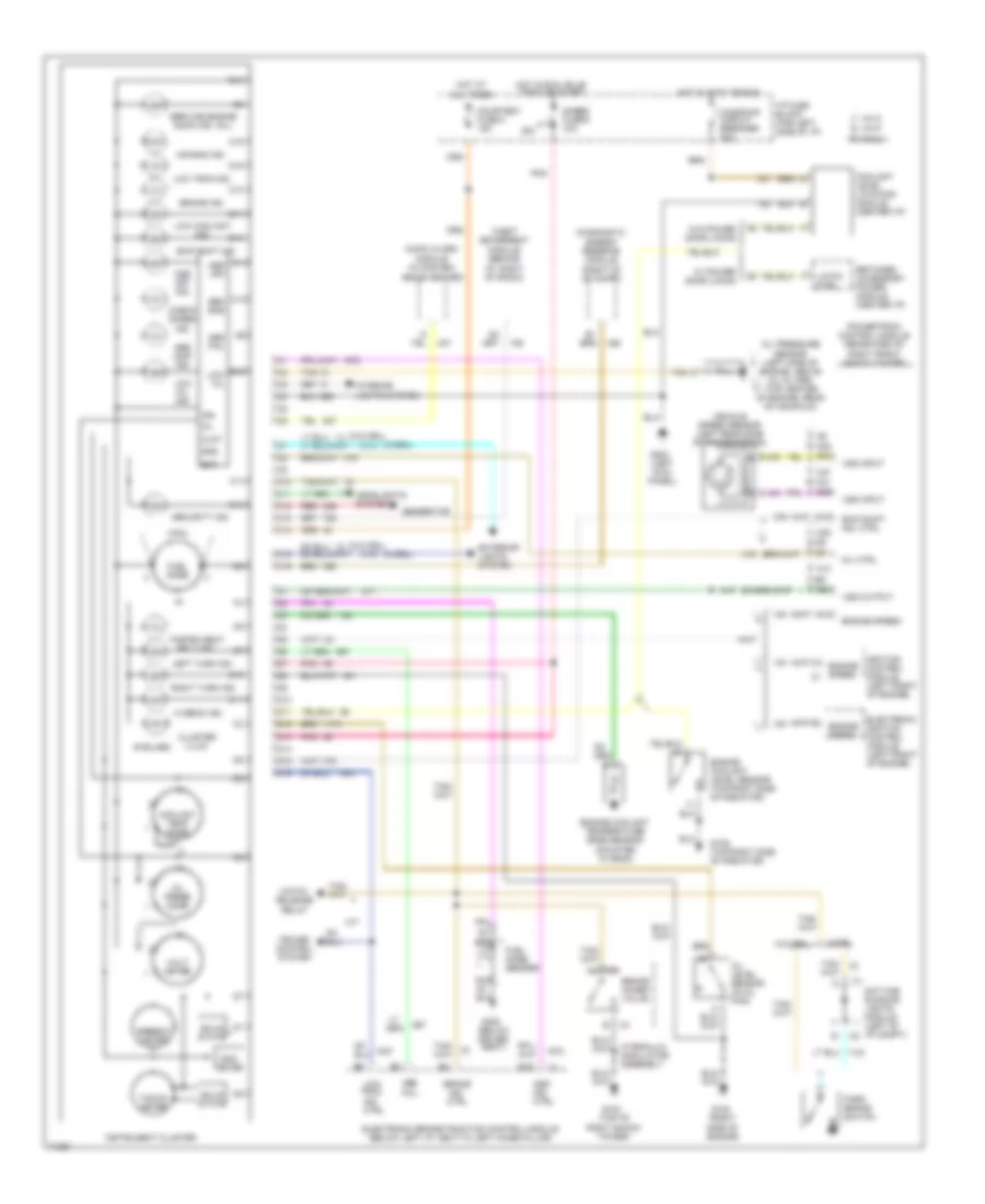 Instrument Cluster Wiring Diagram for Chevrolet Camaro Z28 1995