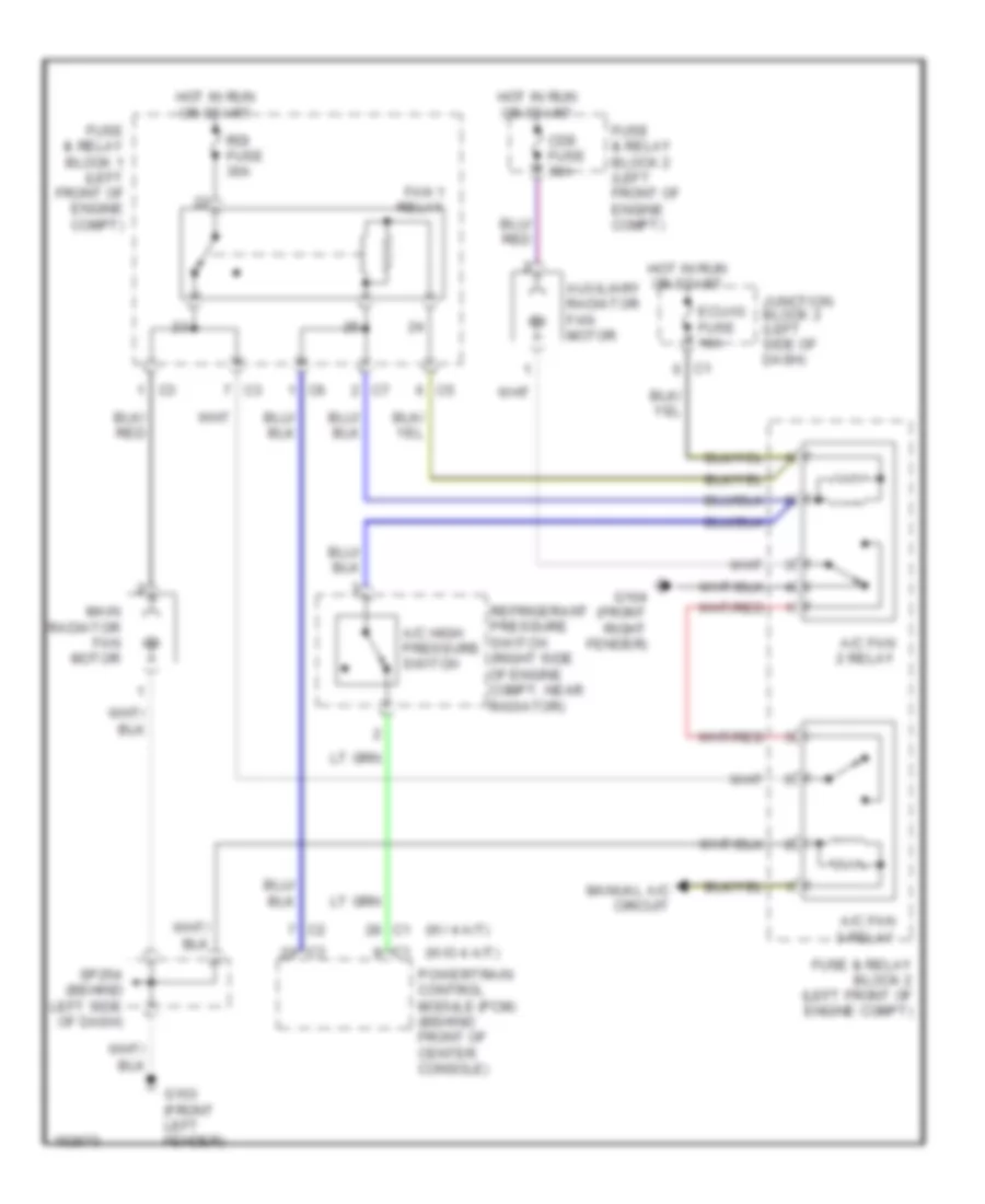 Cooling Fan Wiring Diagram for Chevrolet Prizm 2002