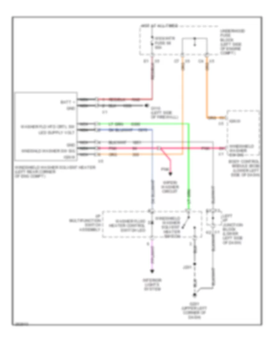 Windshield Washer Solvent Heater Wiring Diagram for Chevrolet Silverado HD 2007 2500