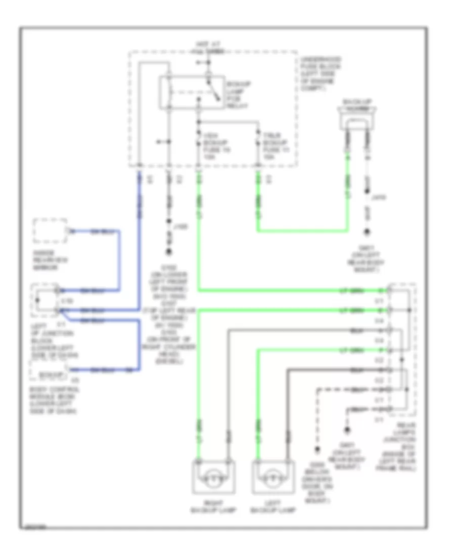 Back up Lamps Wiring Diagram for Chevrolet Silverado HD 2007 2500