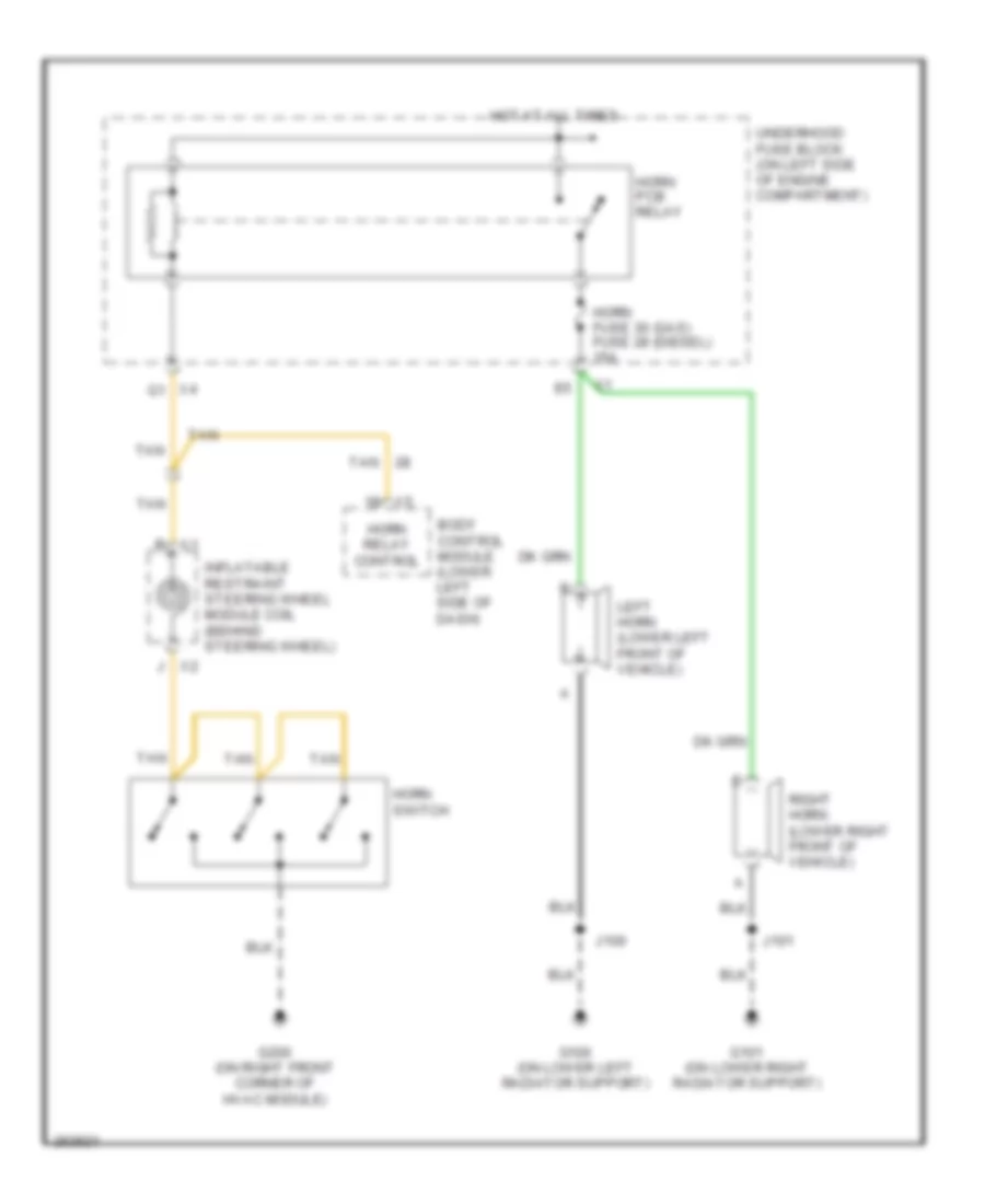 Horn Wiring Diagram for Chevrolet Silverado HD 2007 2500