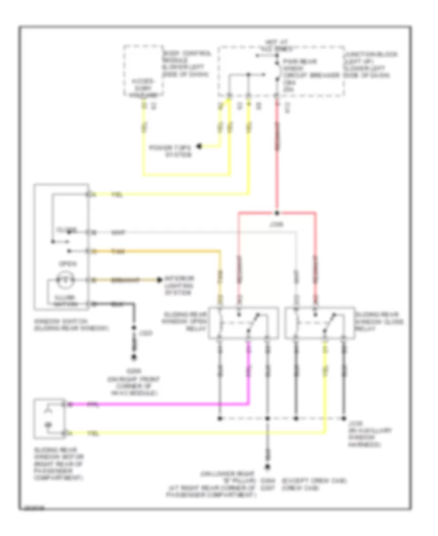 Sliding Rear Window Wiring Diagram for Chevrolet Silverado HD 2007 2500