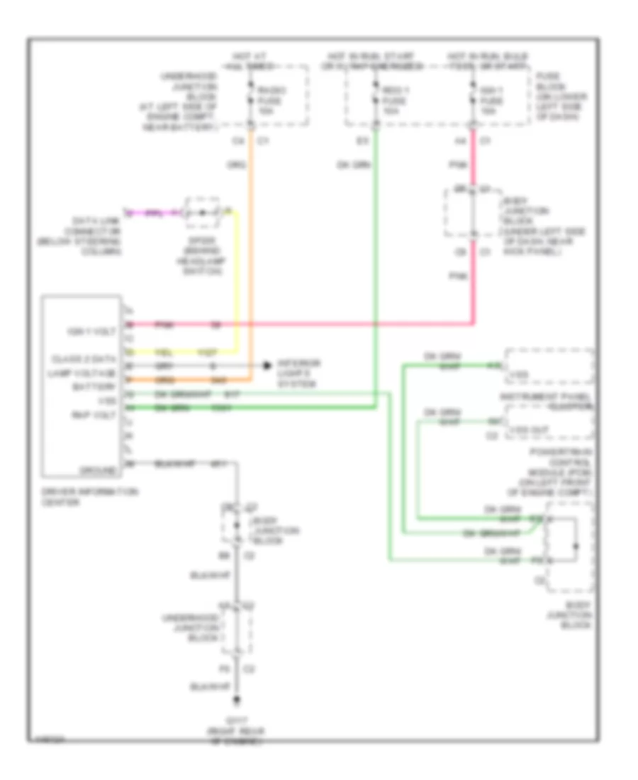 Driver Information Center Wiring Diagram for Chevrolet Silverado 2001 1500