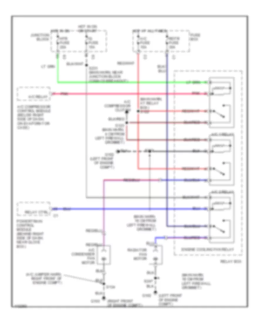 Cooling Fan Wiring Diagram for Chevrolet Metro 1999