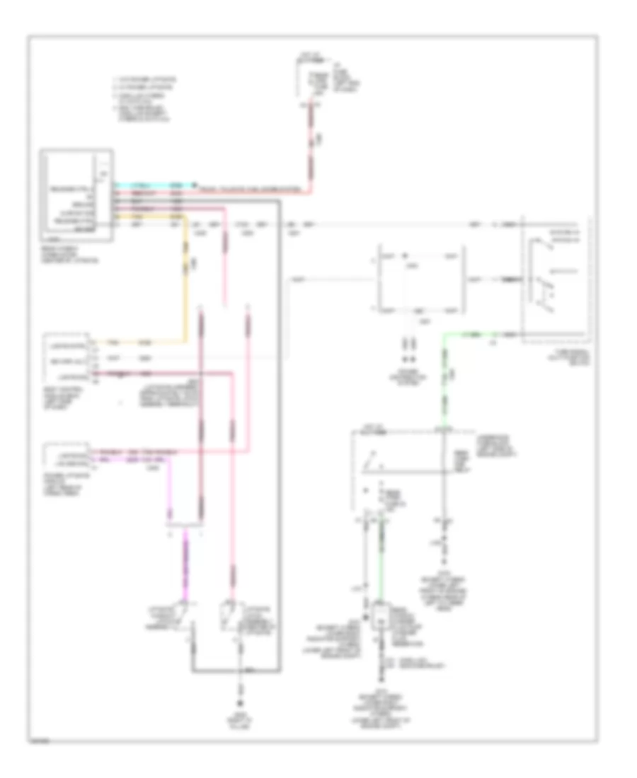 Электросхема заднего стеклоочистителя дворника и омывателя для Chevrolet Tahoe Hybrid 2011
