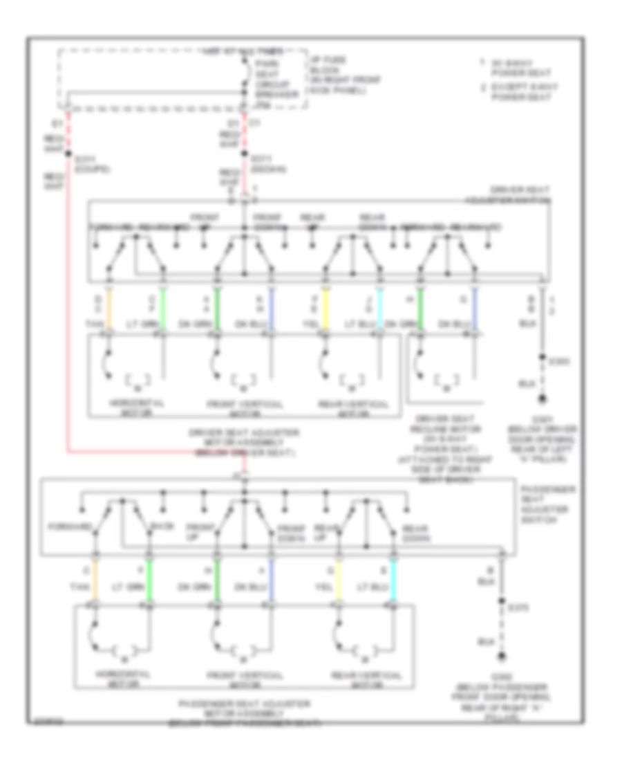 Power Seat Wiring Diagram for Chevrolet Impala LS 2006