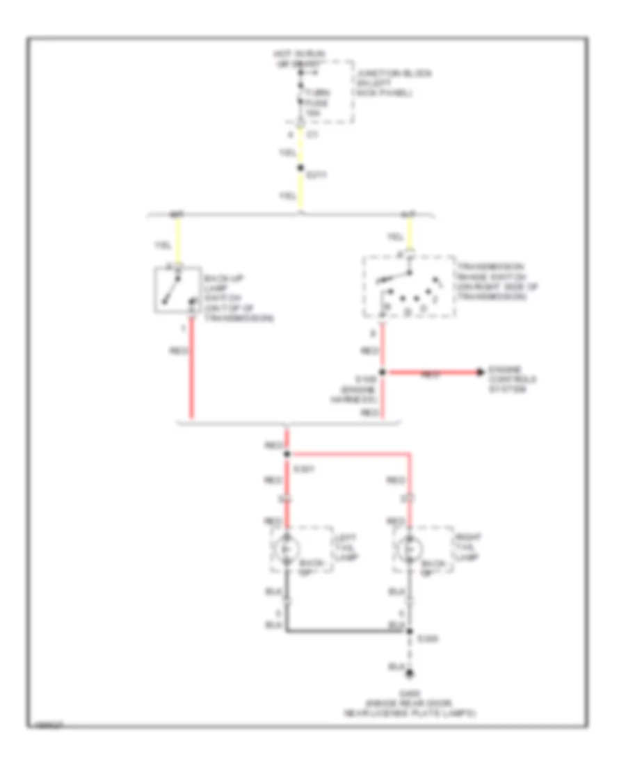 Back up Lamps Wiring Diagram for Chevrolet Tracker 2004