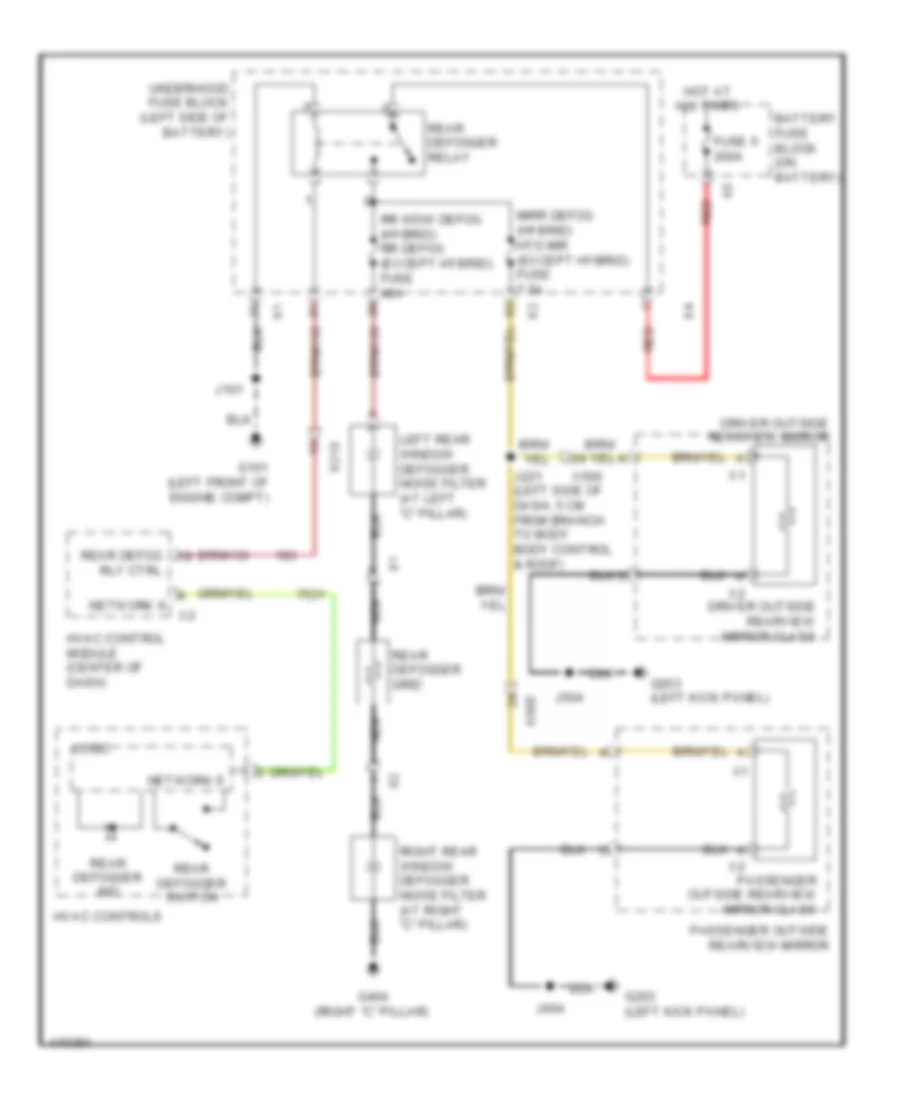 Defoggers Wiring Diagram for Chevrolet Malibu LT 2014