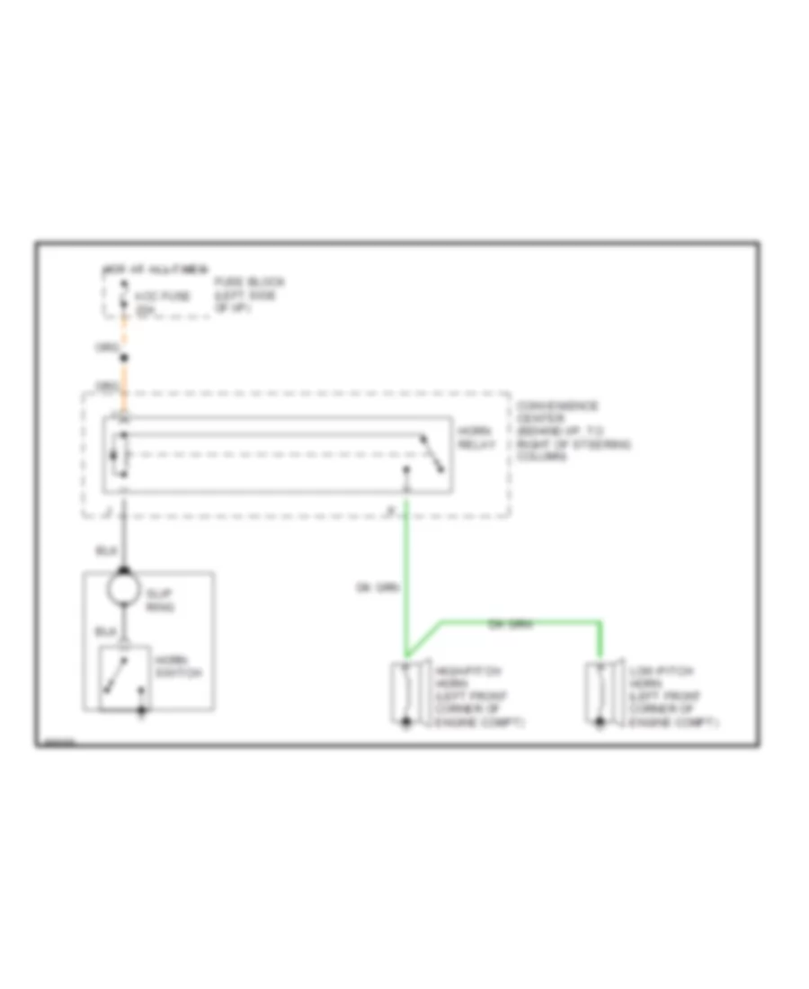 Horn Wiring Diagram for Chevrolet Camaro IROC Z 1992