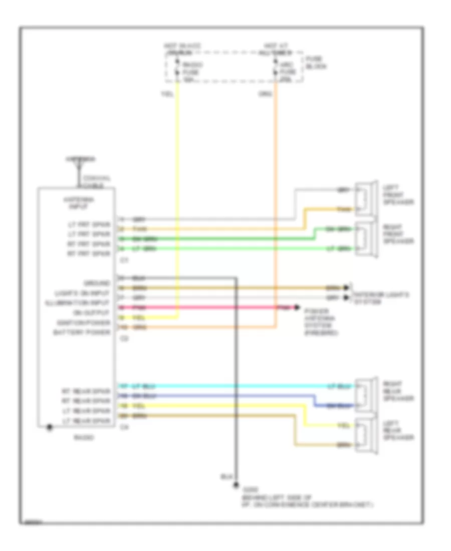 Radio Wiring Diagrams, without Delco Bose for Chevrolet Camaro IROC-Z 1992