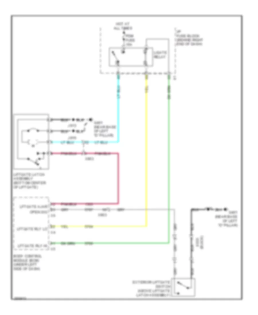 Liftgate Release Wiring Diagram for Chevrolet Traverse LS 2011