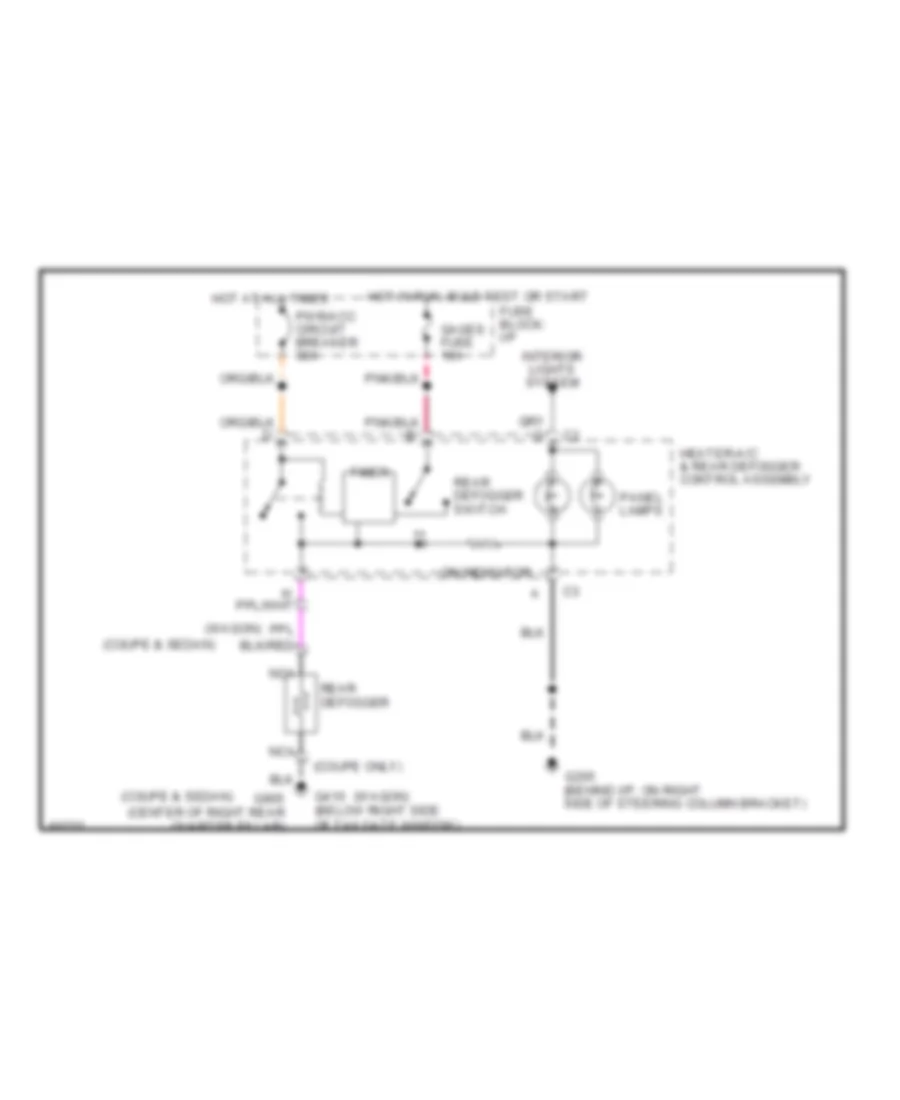 Defogger Wiring Diagram for Chevrolet Cavalier VL 1991