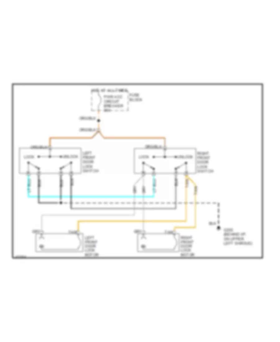 Power Door Lock Wiring Diagram 2 Door for Chevrolet Cavalier VL 1991