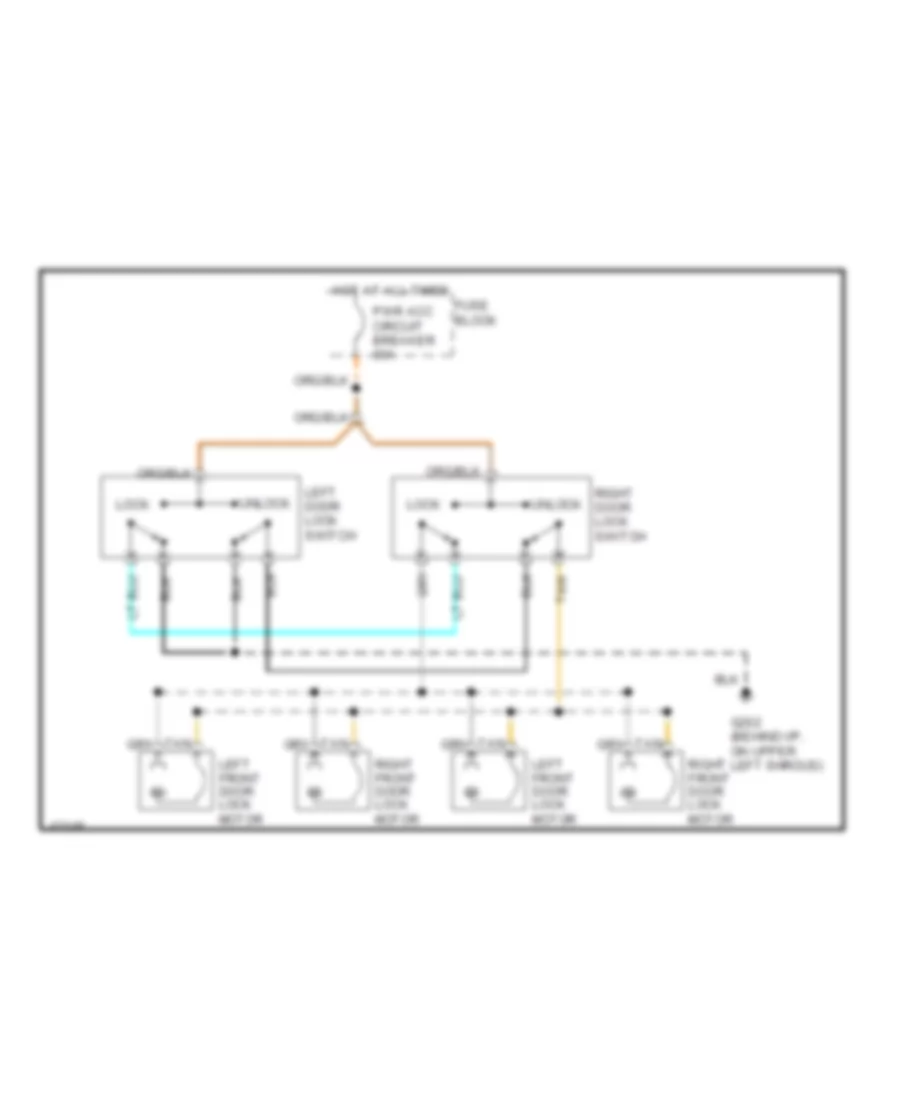 Power Door Lock Wiring Diagram 4 Door for Chevrolet Cavalier VL 1991