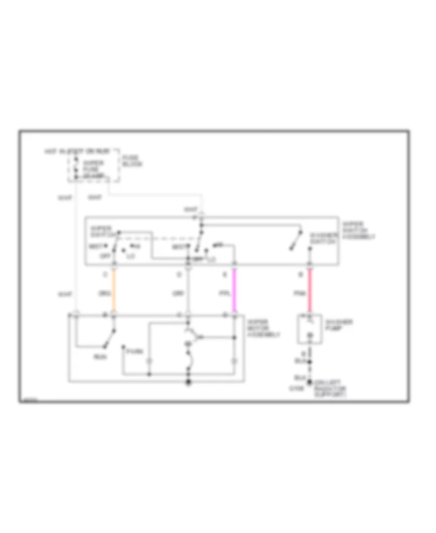 2 Speed Wiper Washer Wiring Diagram for Chevrolet Cavalier VL 1991