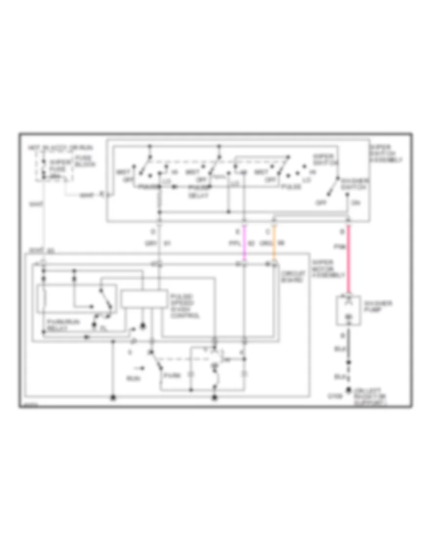 Interval Wiper Washer Wiring Diagram for Chevrolet Cavalier VL 1991