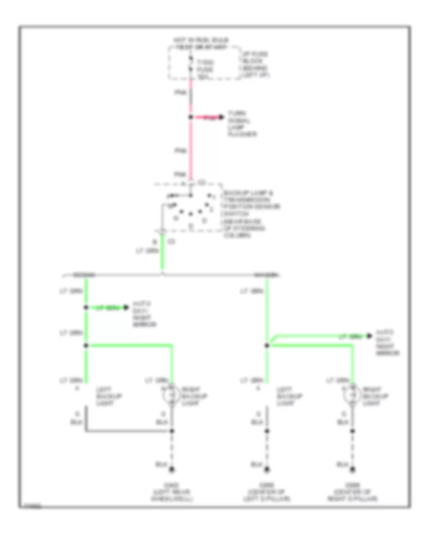 Back up Lamps Wiring Diagram for Chevrolet Caprice Impala SS 1995