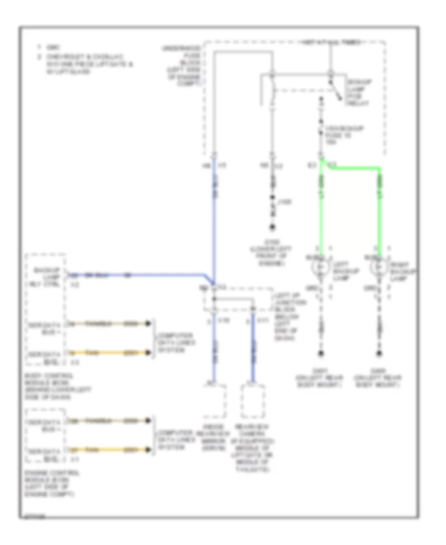 Backup Lamps Wiring Diagram for Chevrolet Tahoe 2008