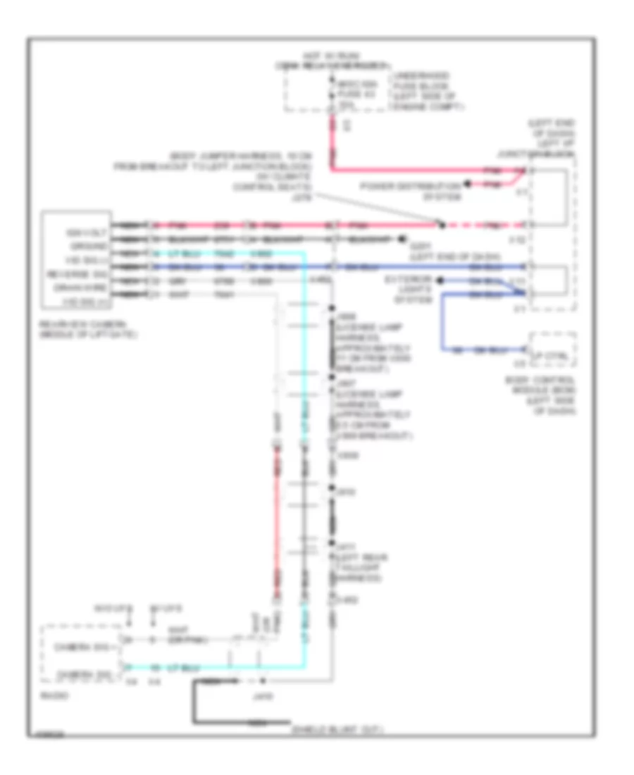 Rear View Camera Wiring Diagram, with SPO Accessory for Chevrolet Suburban K1500 2013