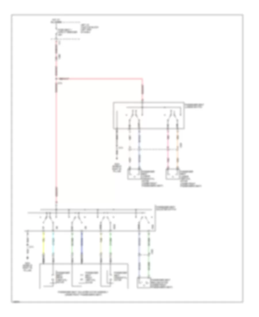 Passenger Power Seat Wiring Diagram, without Bucket Seats for Chevrolet Suburban K1500 2013