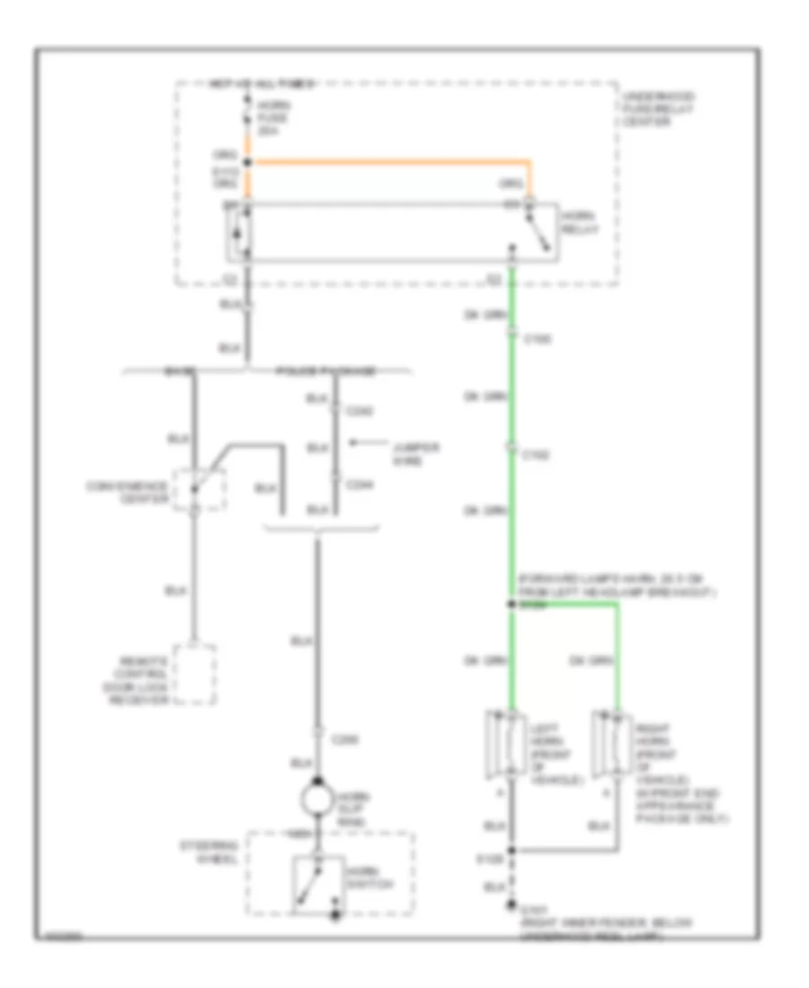 Horn Wiring Diagram for Chevrolet Cab  Chassis C1998 2500