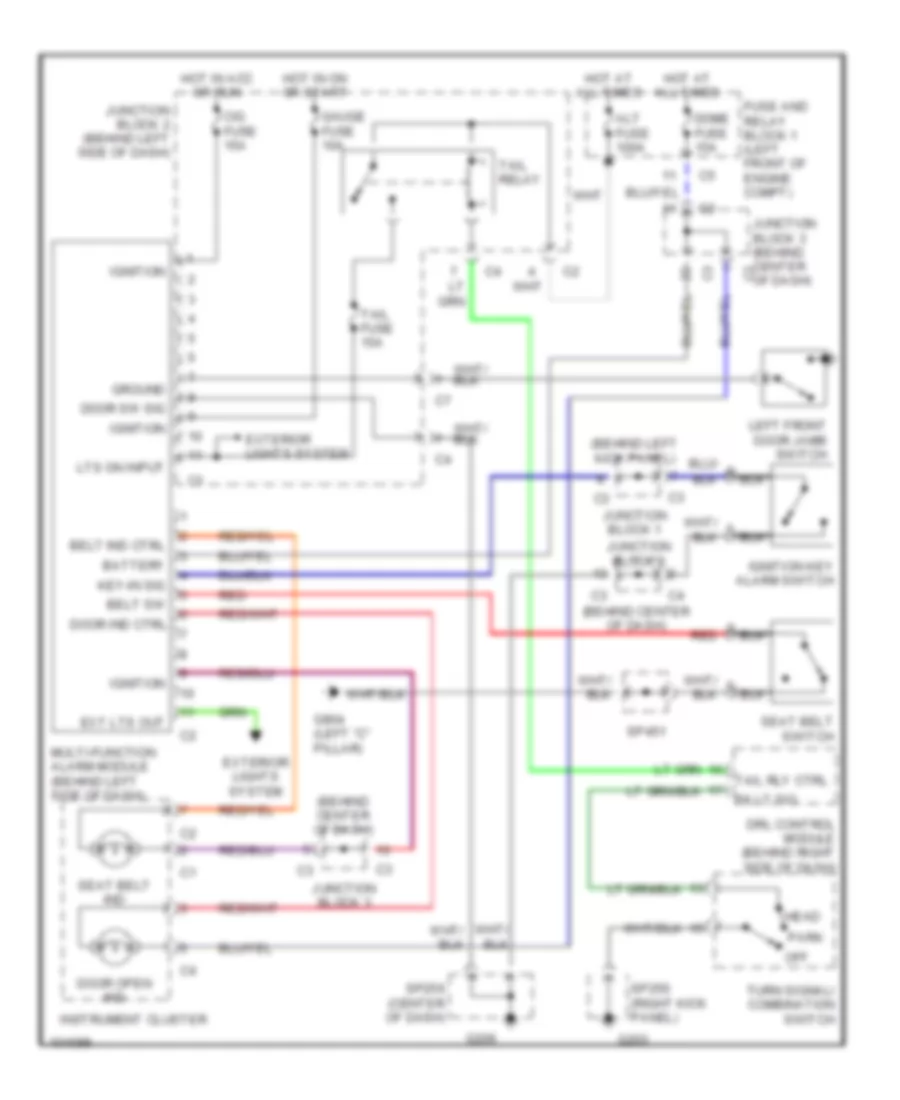 Warning System Wiring Diagrams for Chevrolet Prizm 1998