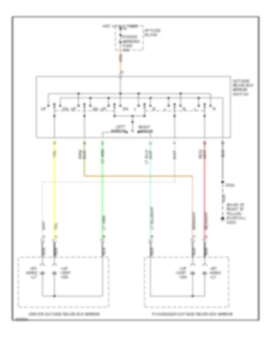 Power Mirrors Wiring Diagram for Chevrolet Venture 2004