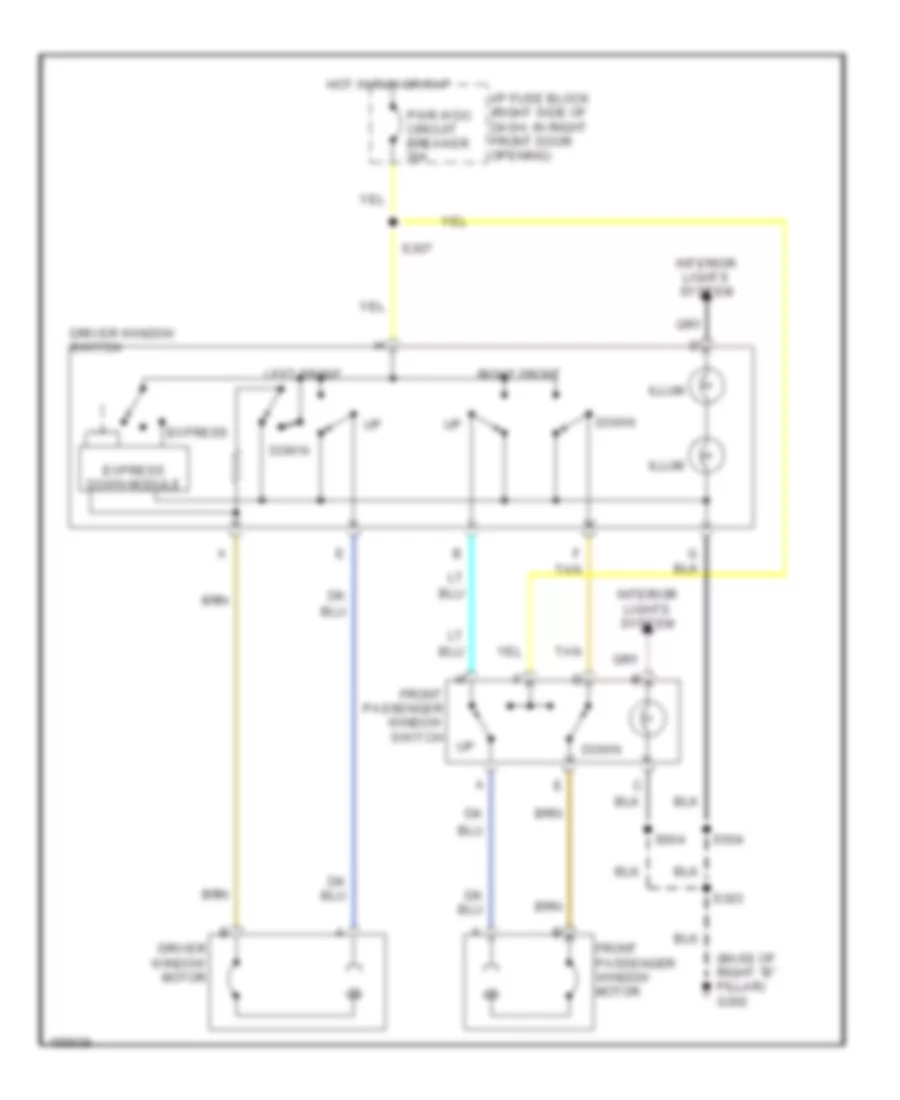 Power Windows Wiring Diagram for Chevrolet Venture 2004