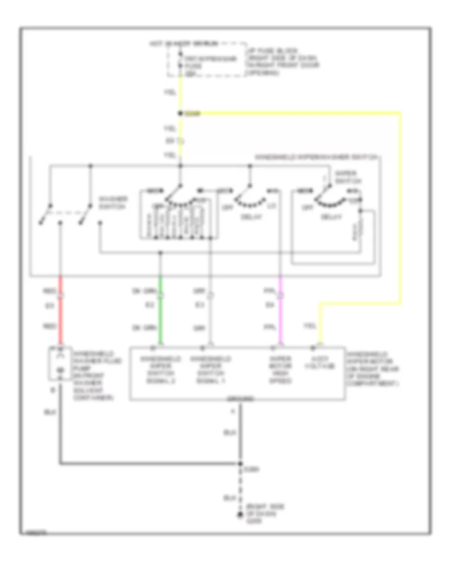 Front Wiper Washer Wiring Diagram for Chevrolet Venture 2004