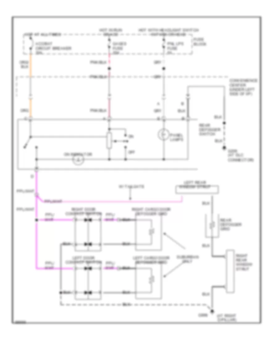 Defogger Wiring Diagram for Chevrolet Suburban C2500 1993