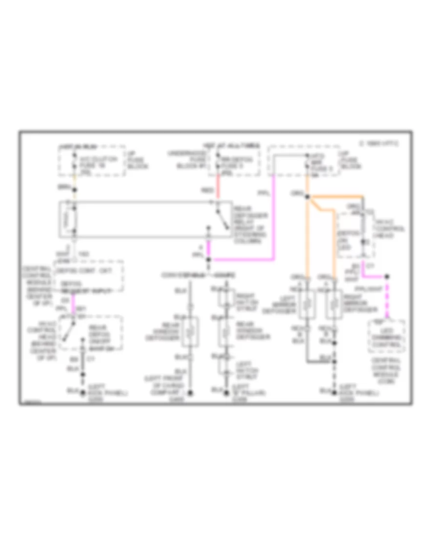 Defogger Wiring Diagram, with Manual AC for Chevrolet Corvette Collector Edition 1996
