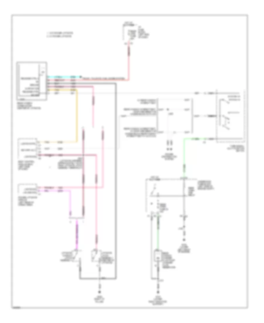 Электросхема заднего стеклоочистителя дворника и омывателя для Chevrolet Suburban C2009 1500
