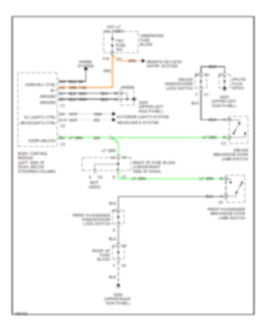 Forced Entry Wiring Diagram for Chevrolet Silverado 2002 1500