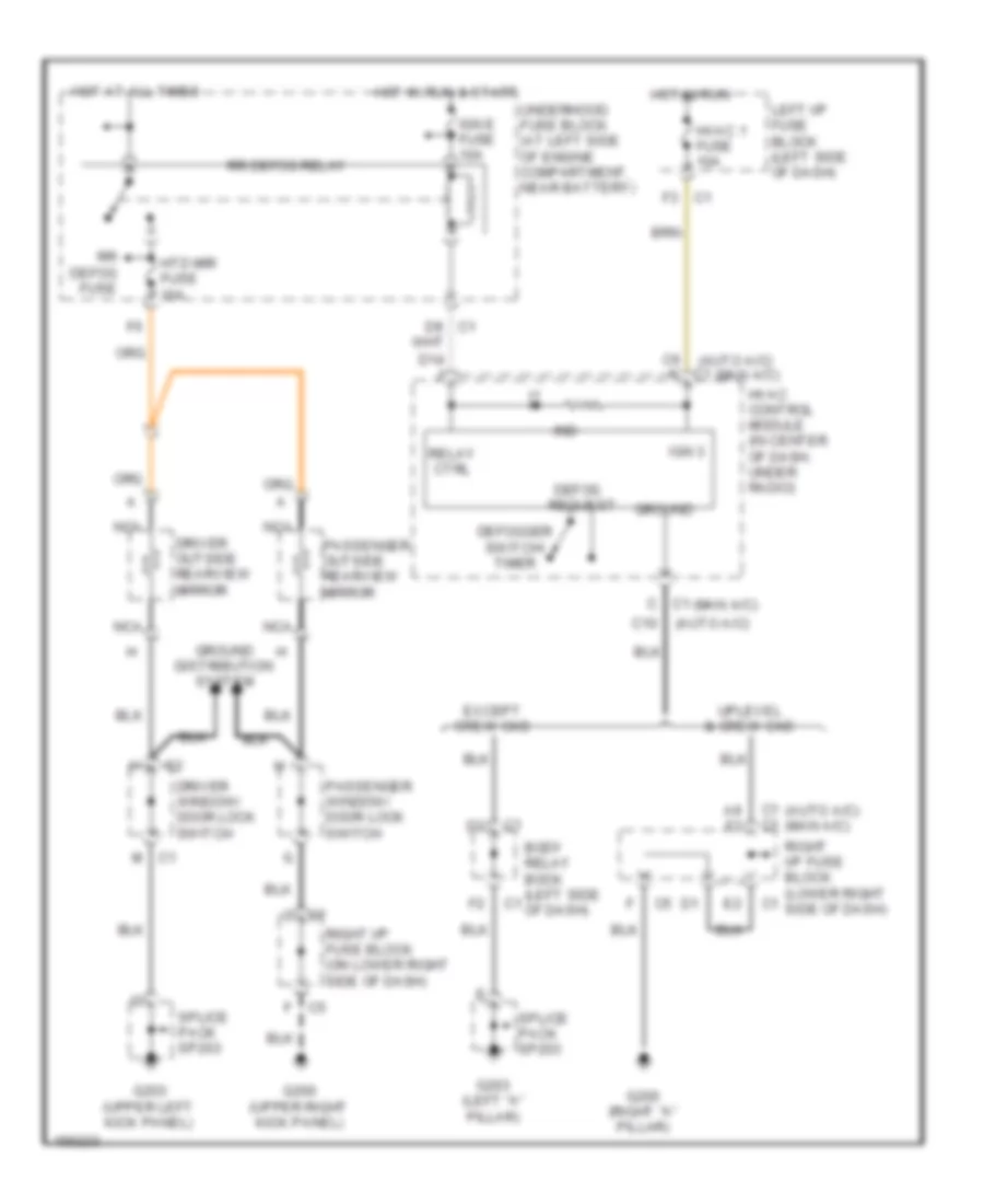 Heated Mirrors Wiring Diagram for Chevrolet Silverado 2002 1500