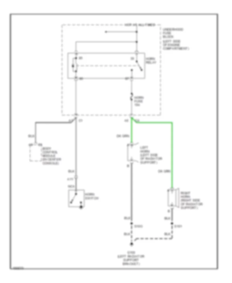 Horn Wiring Diagram for Chevrolet Silverado 2002 1500