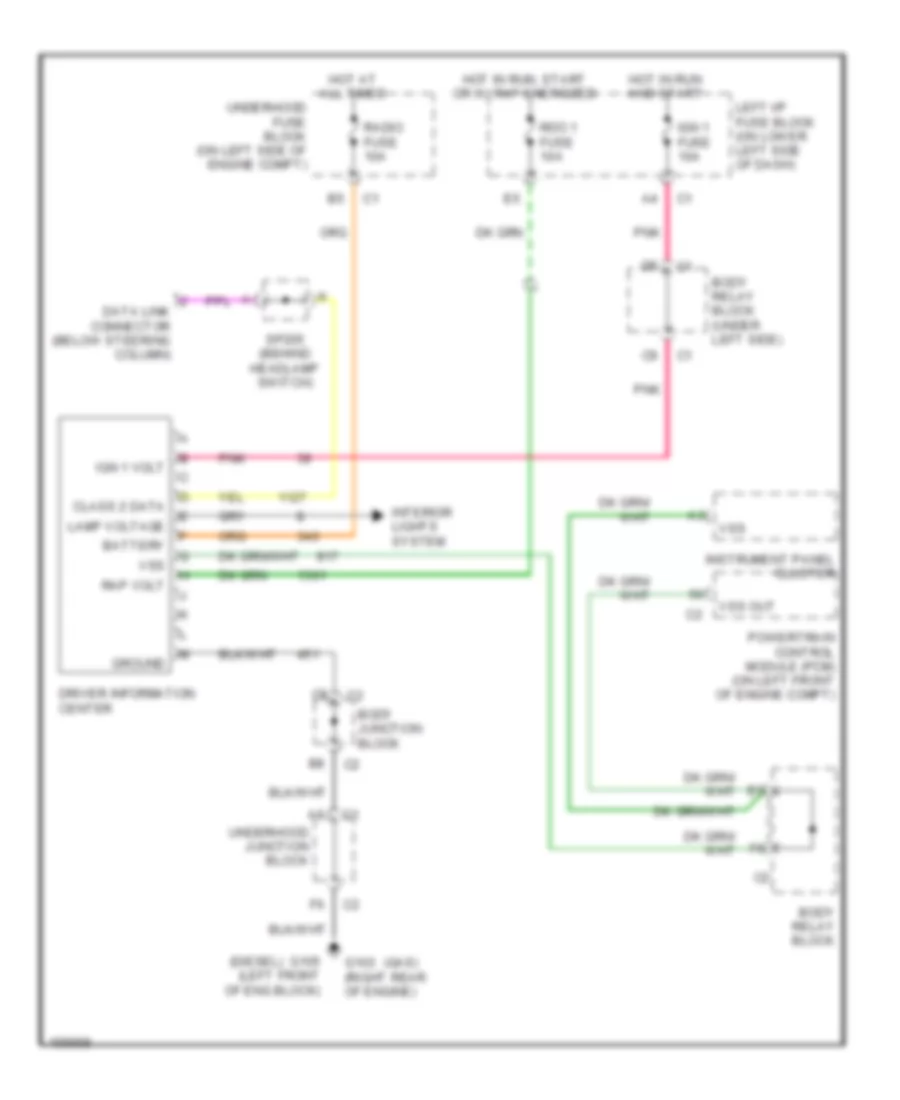 Driver Information Center Wiring Diagram for Chevrolet Silverado 2002 1500