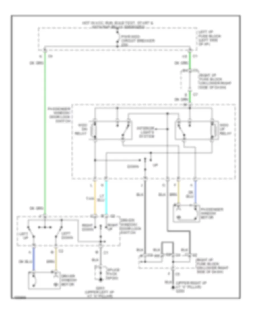 Power Window Wiring Diagram for Chevrolet Silverado 1500 2002