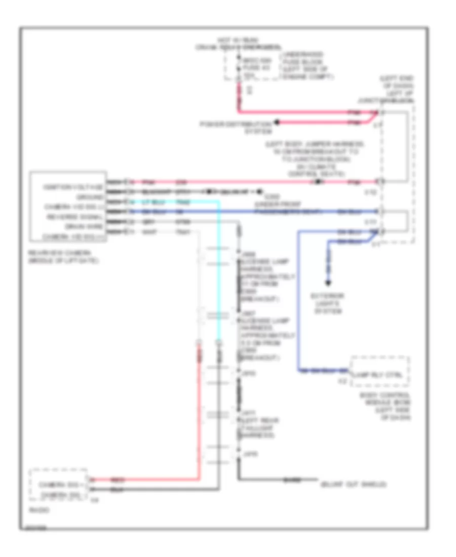 Rear Camera Wiring Diagram, with SPO Accessory for Chevrolet Suburban C2500 2009