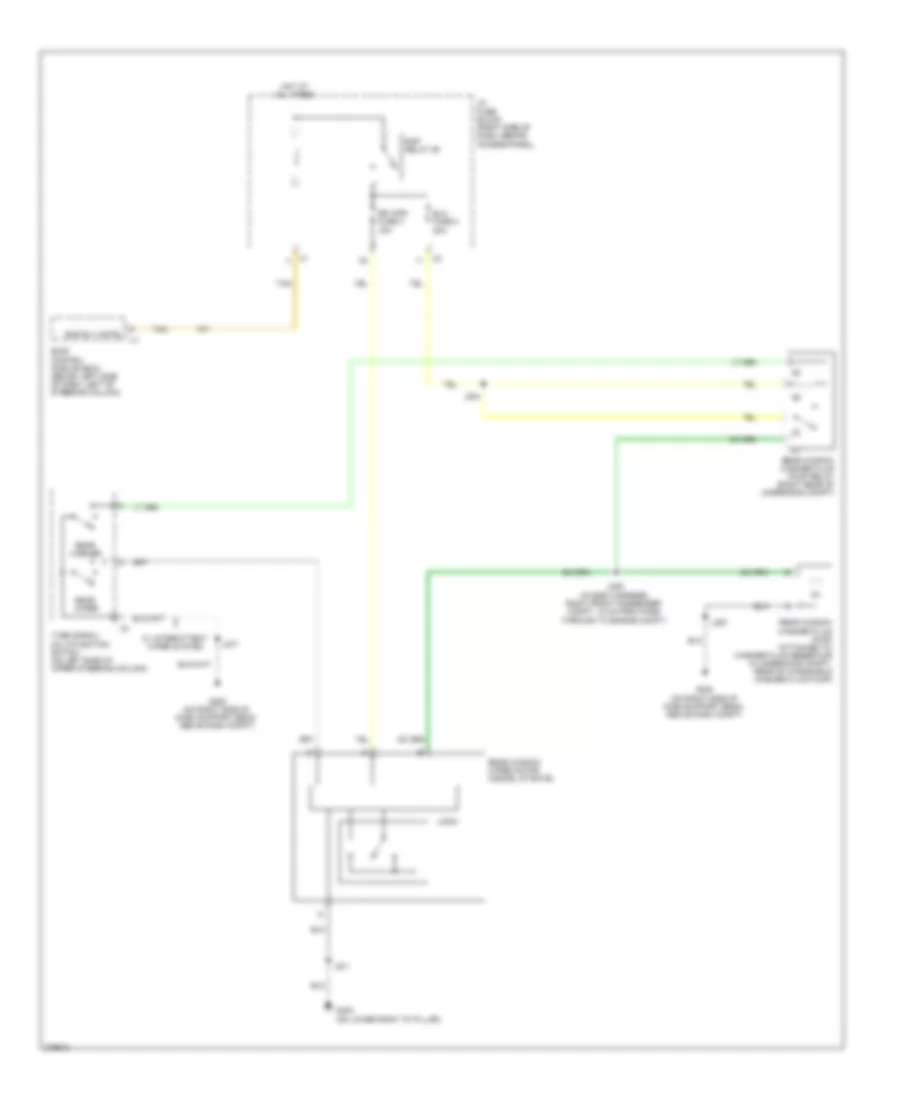 Электросхема заднего стеклоочистителя дворника и омывателя для Chevrolet Uplander 2008