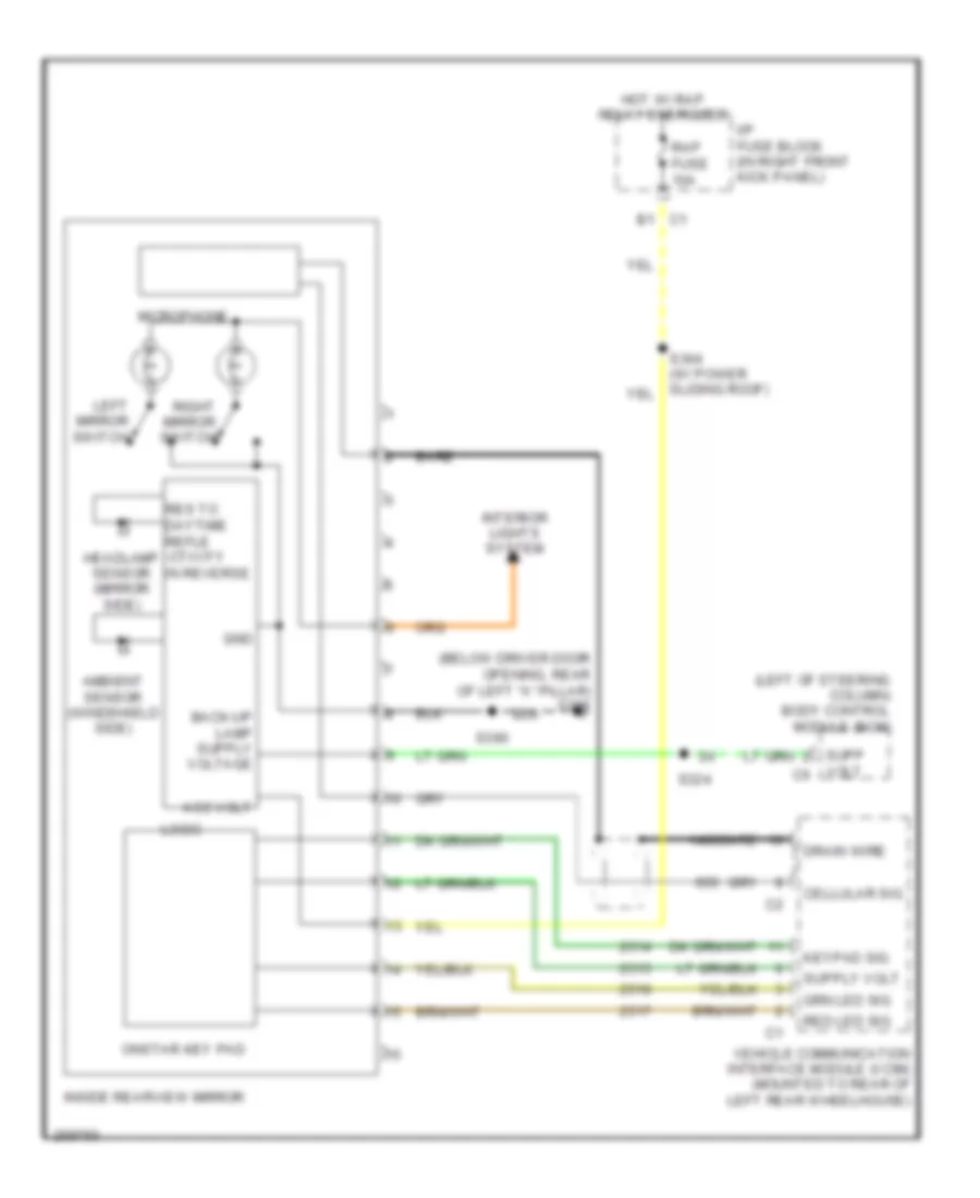 Electrochromic Mirror Wiring Diagram for Chevrolet Impala LS 2007